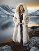 "The Icebound Empress"- Full-Length Coyote Parka with Dramatic Fur Lined Hood