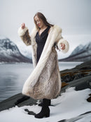 "The Icebound Empress"- Full-Length Coyote Parka with Dramatic Fur Lined Hood