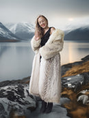 "The Icebound Empress"- Full-Length Coyote Parka with Dramatic Fur Lined Hood