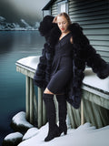 Vulpine Noire – Black Fox Coat with a Shawl Collar S