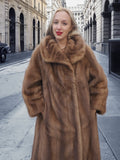 Vintage Pastel Canadian Brown Mink Fur Coat L/XL