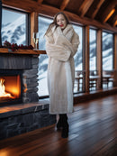 "Chalet Muse" — Sheared Beaver & pale blue Fox in Champagne