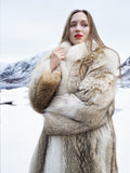 Coyote Fur Coat Coats White Fox Tuxedo Collar M 48' Long