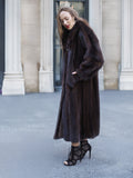 Side view of elegant mink fur coat