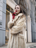 Vintage Beige Pearl Mink Fur Coat S/M