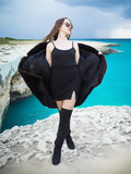 The Riviera Noir – Black Glow Mink Swing Jacket Coat M/L