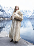 Coyote Fur Coat Coats Large Plush Shawl Notch Collar S 50" Long