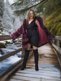 "Cabin No. 5" - Burgundy Fox Fur Jacket Stroller Length XS