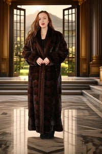 "La Vie Double" – Reversible Mahogany Mink Coat with Water-Repellent Exterior
