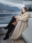 “Nocturne in Pearl” —  Golden Pearl Mink Fur Coat Classic Vintage