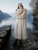 “Nocturne in Pearl” —  Golden Pearl Mink Fur Coat Classic Vintage