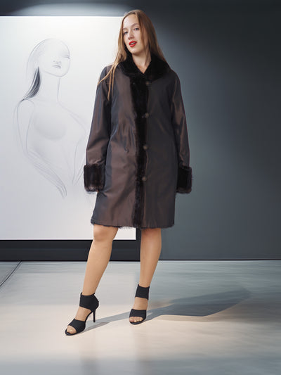 "The Art of Reversal"- Reversible Female Mink Stroller: Two Sides One Statement