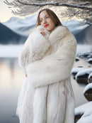 "Winter Queen" – White Fox Coat with Dramatic Collar and Voluminous Silhouette
