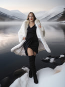 "Winter Queen" – White Fox Coat with Dramatic Collar and Voluminous Silhouette