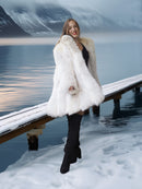 "Winter Queen" – White Fox Coat with Dramatic Collar and Voluminous Silhouette