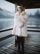 "Winter Queen" – White Fox Coat with Dramatic Collar and Voluminous Silhouette
