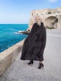 Black NAFA Mink Fur Cape Coat Coats One Size One of A Kind