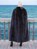 Black NAFA Mink Fur Cape Coat Coats One Size One of A Kind