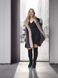 "Noir Halo"- Dark Ranch Mink Jacket with Crystal Fox Trim