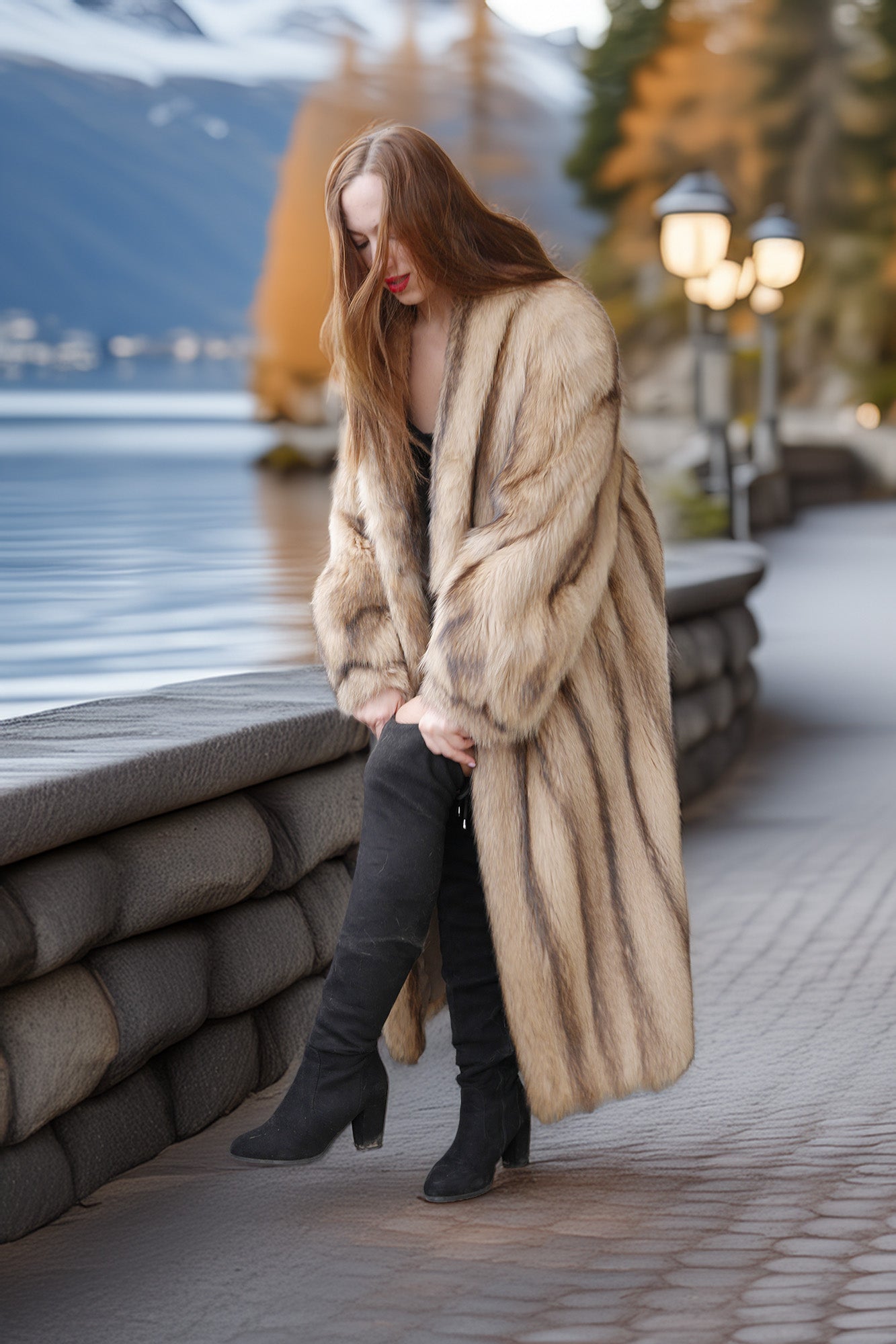 The Ivory Solstice Platinum Raccoon Fur Coat - PurpleShoshana