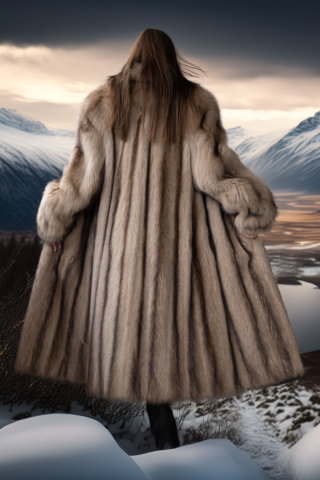 The Ivory Solstice Platinum Raccoon Fur Coat - PurpleShoshana