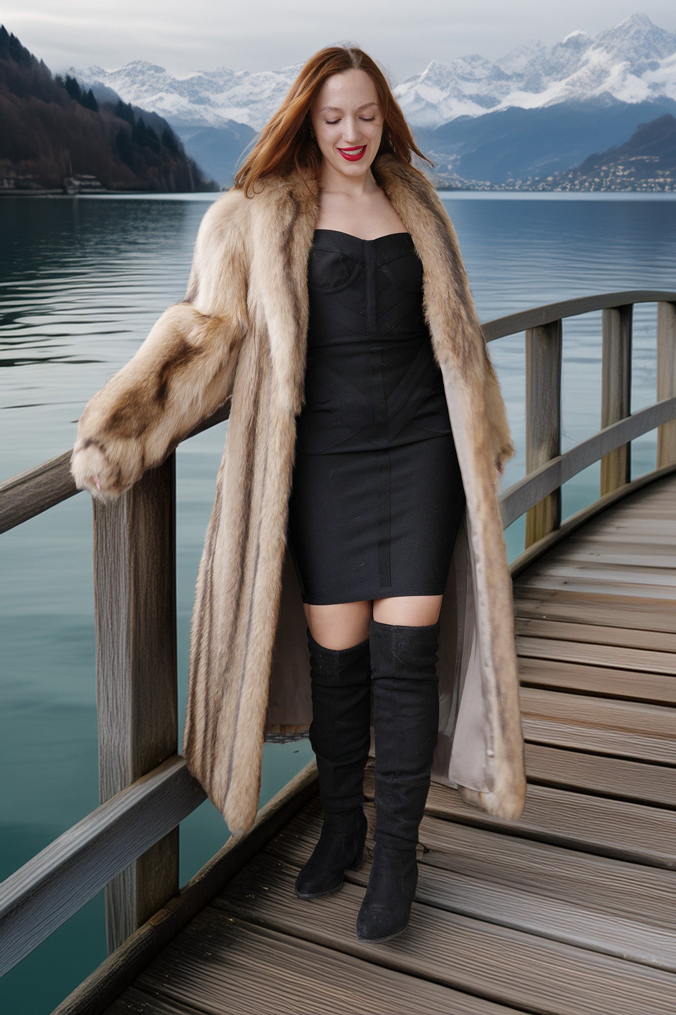 The Ivory Solstice Platinum Raccoon Fur Coat - PurpleShoshana