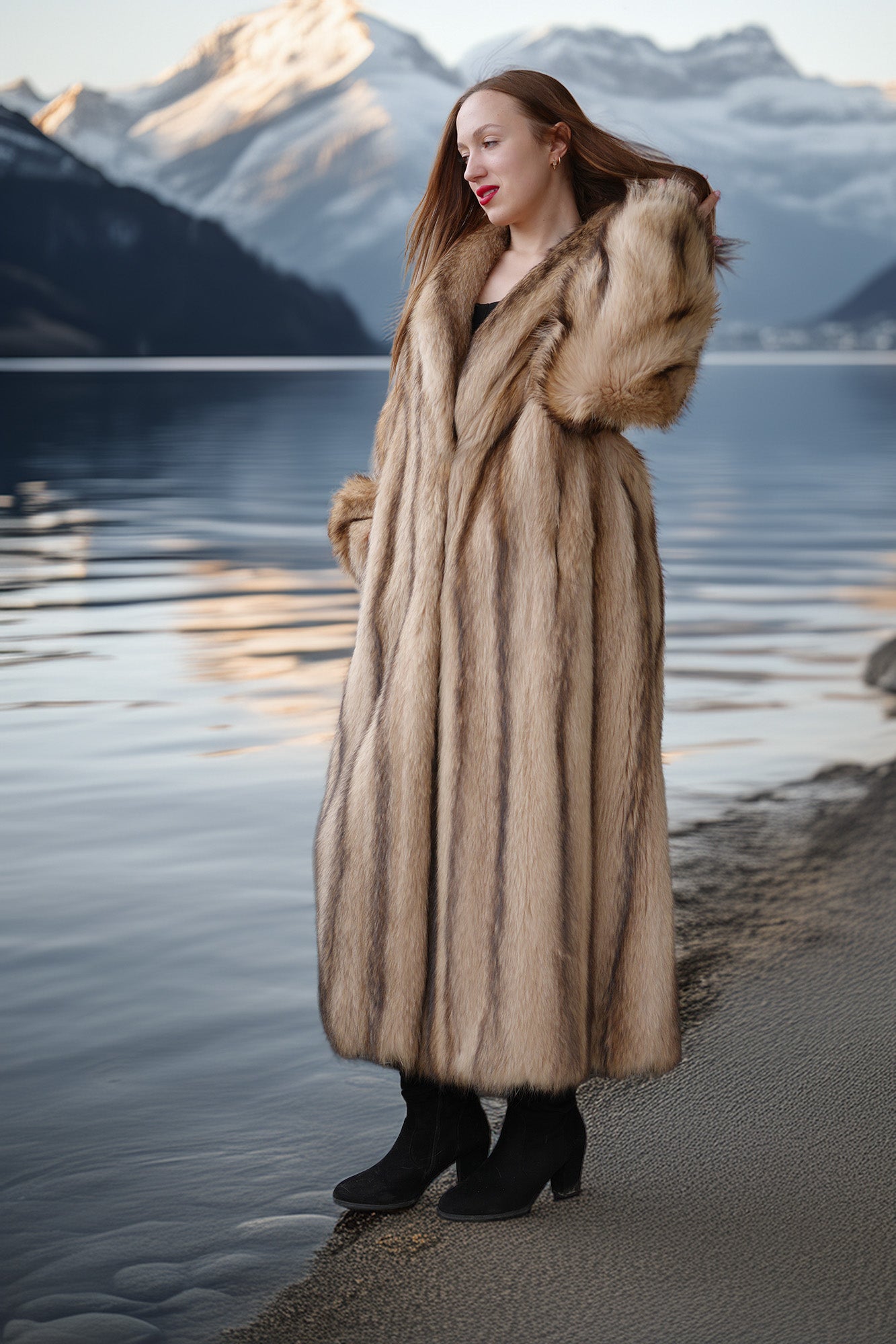 The Ivory Solstice Platinum Raccoon Fur Coat - PurpleShoshana