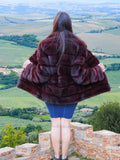 Burgundy Red Mink With Seared Beaver Fur Jacket S No Monogram