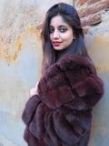 Burgundy Red Mink With Seared Beaver Fur Jacket S No Monogram