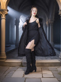 "The Black Mirage" – Lamb Swakara Coat with Mink Fur Collar S/M