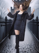 "The Black Mirage" – Lamb Swakara Coat with Mink Fur Collar S/M
