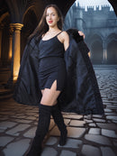 "The Black Mirage" – Lamb Swakara Coat with Mink Fur Collar S/M