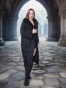 "The Black Mirage" – Lamb Swakara Coat with Mink Fur Collar S/M