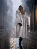 Sapphire Grey Mink Fur Coat S/M Excellent viewed from behind. Full-length fur coat with graceful movement and luxurious cold-weather appeal.