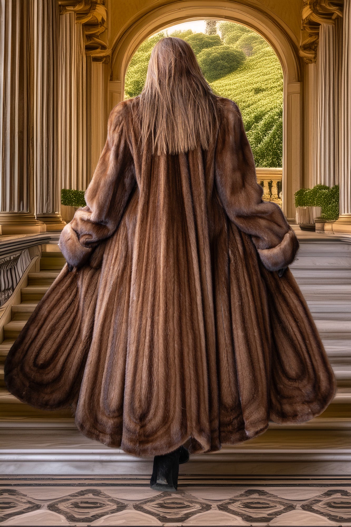 "Candlelight Heiress" — Birger Christensen Demi Buff Mink | Full-Length Couture Fur Coat