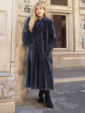 High End Blue Gray Sheared Beaver Fur Coat Full Length 49" M/L