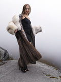 Elegant Raccoon and Fox Fur Coat with Shawl Collar – Timeless Luxury & Warmth