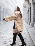 Blond Pastel Mink Fur Coat Stroller Jacket Modern Style M/L