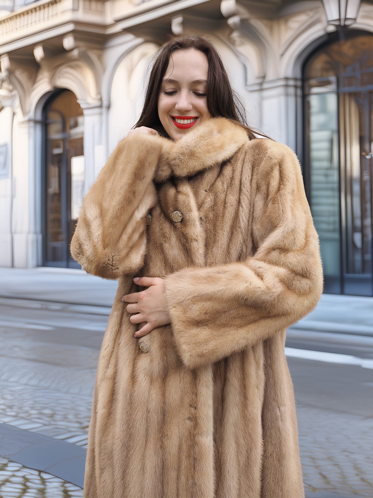 Golden Reverie — Blond Mink Elegance in Motion M