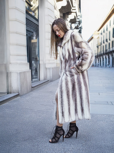 Gorgeous Brown Cross Mink Coat S/M