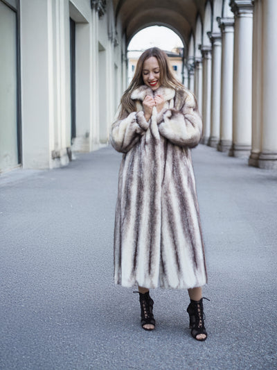 Gorgeous Brown Cross Mink Coat S/M