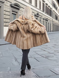 Blond Pastel Mink Fur Coat Stroller Jacket Modern Style M
