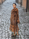 Stunning Demi Buff Canadian Mink Fur Coat Mid Length S