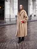 Blond Pastel Mink Fur Coat Stroller Jacket Modern Style S/M