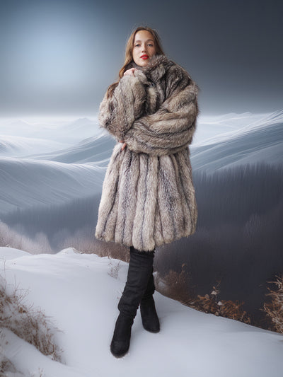 The Mirror Shore - Indigo Fox Jacket with Button Collar & Satin Lining M