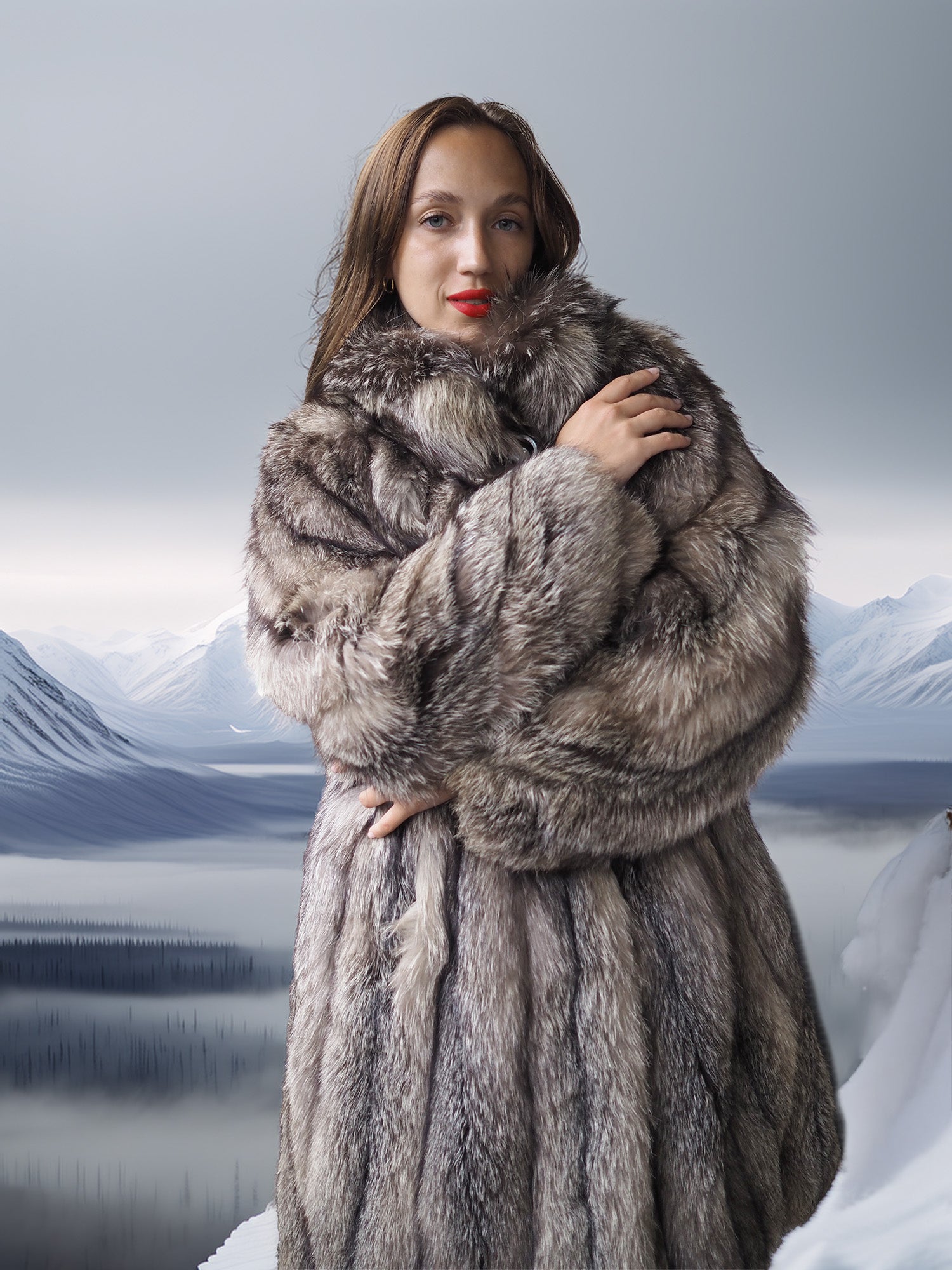 The Mirror Shore - Indigo Fox Jacket with Button Collar & Satin Lining M