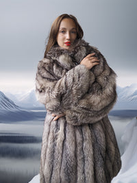 The Mirror Shore - Indigo Fox Jacket with Button Collar & Satin Lining M