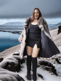 The Mirror Shore - Indigo Fox Jacket with Button Collar & Satin Lining M