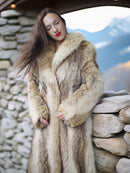 "Wild Luxe"- Coyote Fur Coat with Shawl Collar – Alpine Edition