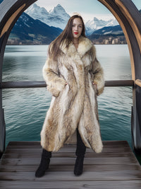 "Wild Luxe"- Coyote Fur Coat with Shawl Collar – Alpine Edition